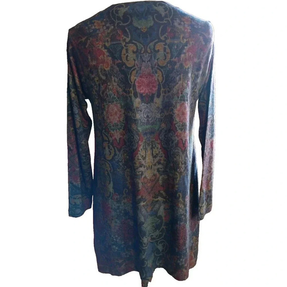 SOFT SURROUNDINGS FALL FLORAL PAISLEY SOFT PRINTED COZY BOHO OVERSIZED TUNIC SML - Picture 6 of 11